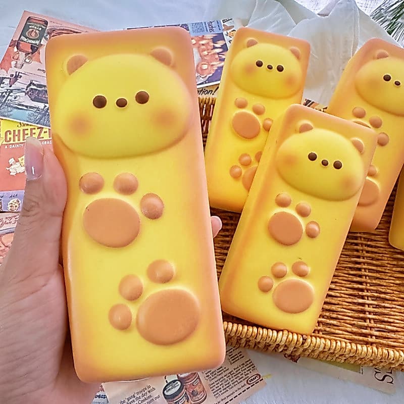 Kawaii Urso Macio Lento Rebote Manteiga Vara Espremendo Brinquedo Realista Varas Descompressão Brinquedos Para Ansiedade
