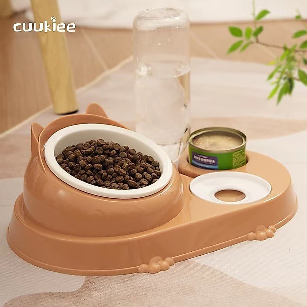 Pet automático alimentação de água potável tigela dupla tigela de gato tigela de cão gato fonte potável de alimen