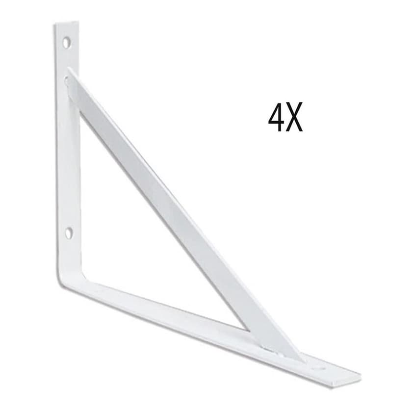4 X Suporte Mao Francesa Prateleira 40cm Parafusos + Buchas