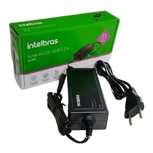 Fonte Alimentação Dvr Intelbras 12v 3a P4 Ef 1203 Nvr Nvd CFTV AntiSurto