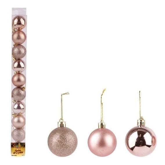 Enfeite Bola Natalina 5cm 10 Peças Decoração Natal Rose Gold