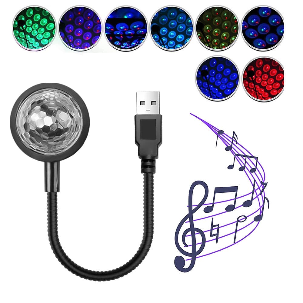 Controle De Música LED Lâmpada Noturna Estrela Do Teto Carro Decorativa USB Ajustável Ambiente Interior