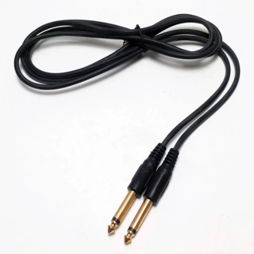 CABO DE AUDIO P10 MONO PARA P10 MONO VIOLÃO GUITARRA MESA DE SOM 1,8 METROS GOLD DOURADO