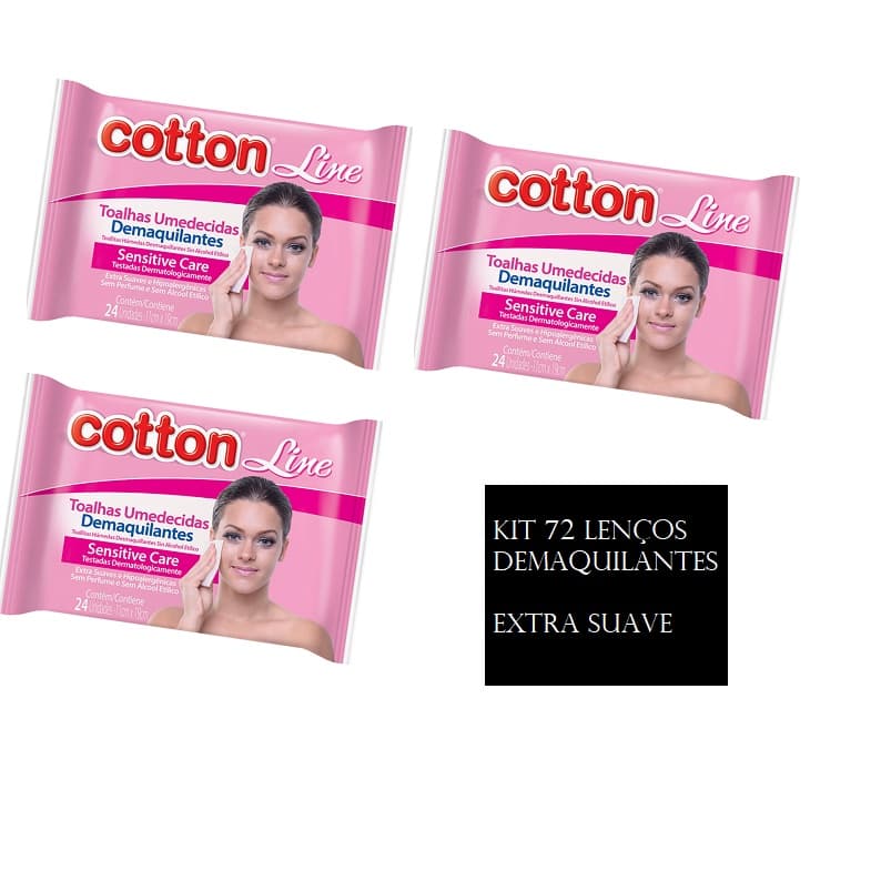 Kit 72 Lenços Umedecidas Demaquilantes Limpador Facial Removedor de Maquiagem EXTRA SUAVE