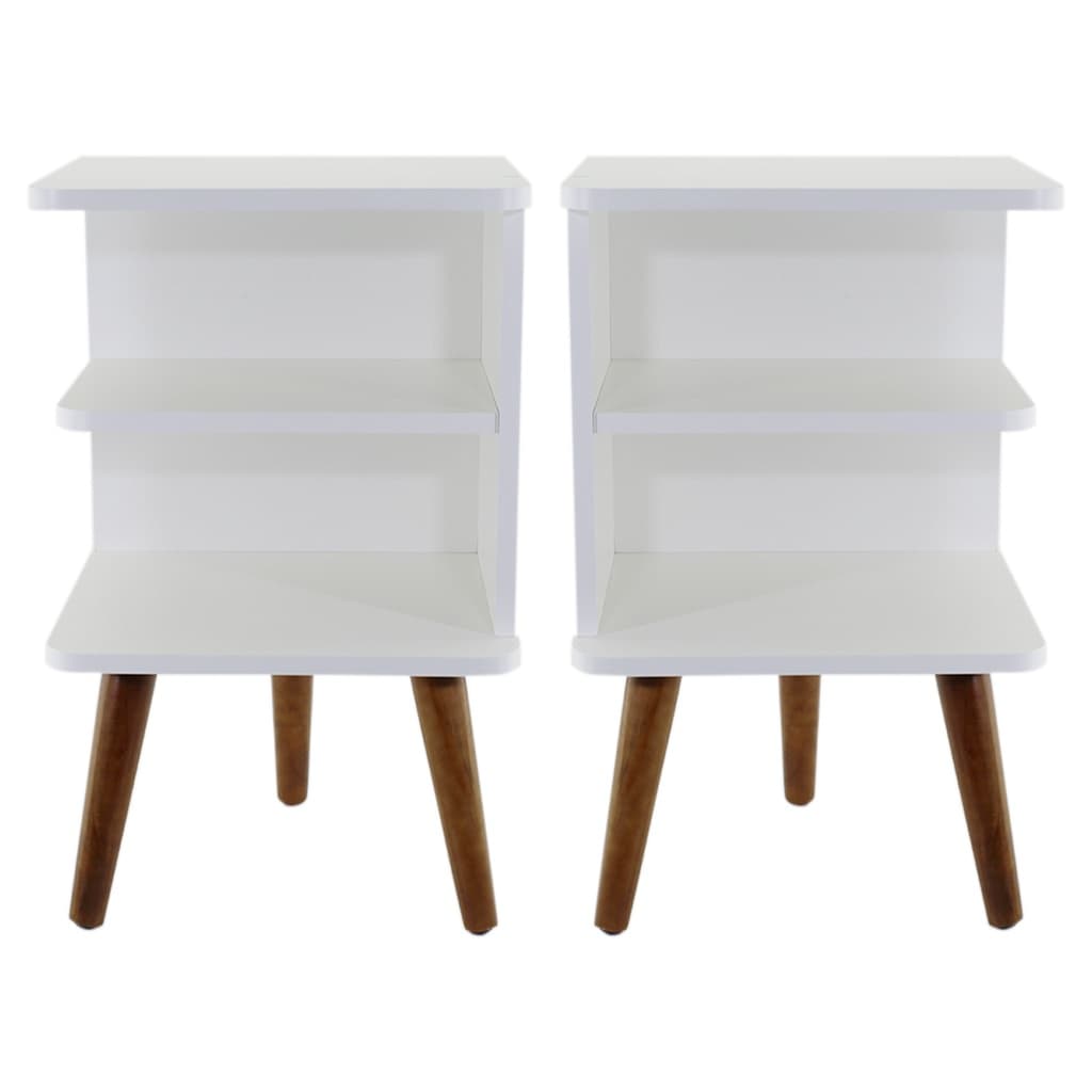 Mesa De Cabeceira Com Nichos E MDF Quarto Pés Palitos Madeira Pinus Decoração Sala Escritório