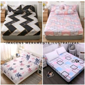 3 JOGOS DE LENÇÓIS CAMA BOX CASAL KIT COM LENÇOL+6 FRONHAS