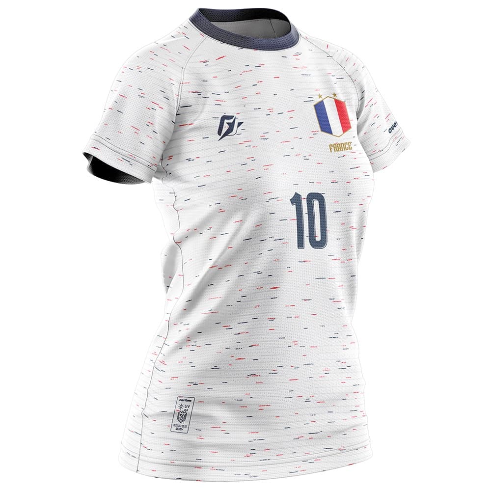 Camiseta Baby Look Filtro UV Franca Copa Torcedor Retro