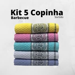 Pano De Copa Atoalhado Kit Barbecue Com 5 Peças (cores sortidas) CL