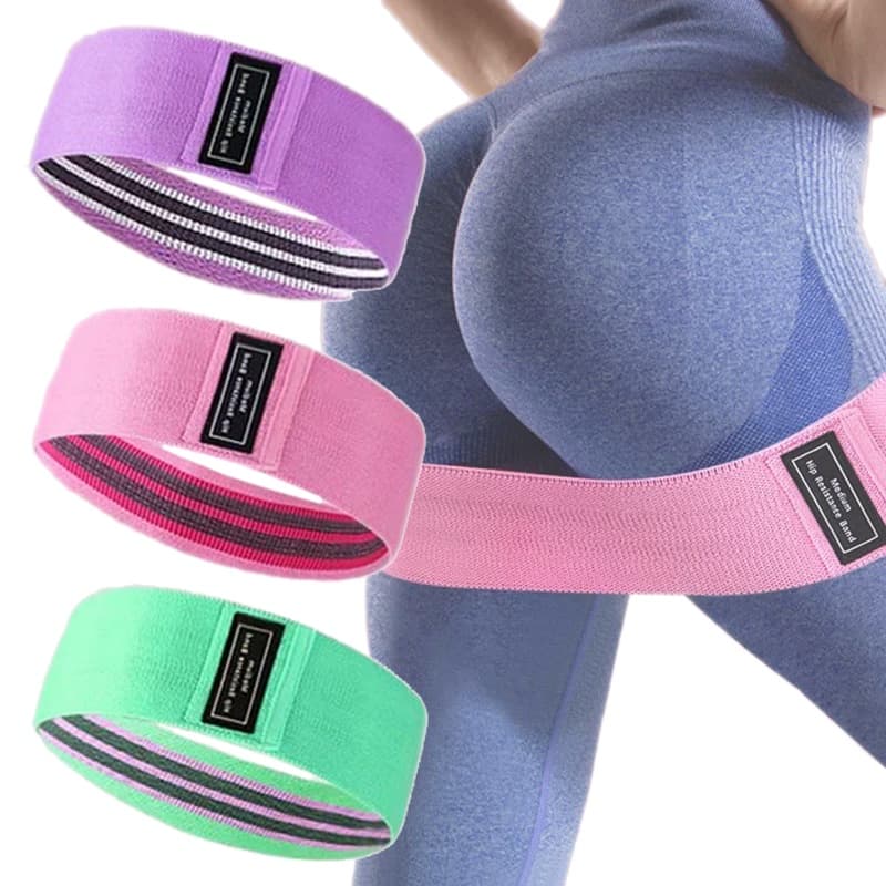 Kit 3 Faixas Elásticas Tecido Treino Resistance Bands Elásticas De Exercício
