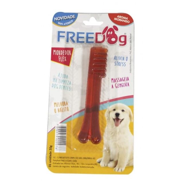 Mordedor Pet Brinquedo Cachorro Escova Freedog Escova 36g Pet Cão Gato