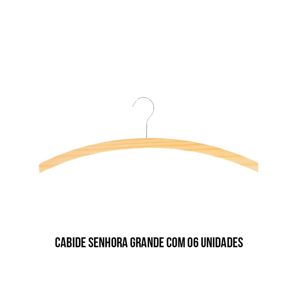 Kit 6 cabides de Madeira Senhora Resistente Adulto 40cm R-3B Organização, Roupas, Armários, Araras