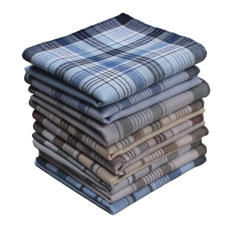 Bmico Vintage Clássico Bolso Quadrados Lenços De Algodão Xadrez Listra Quadrado Lenço Para Crianças Adultos Diariamente