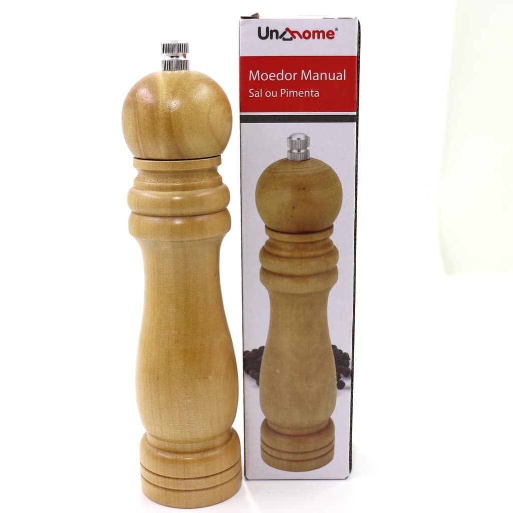 KIT 2 UNID - Moedor De Tempero E Saleiro De Mesa Manual Tamanho Grande 21 CM - 2 UNID