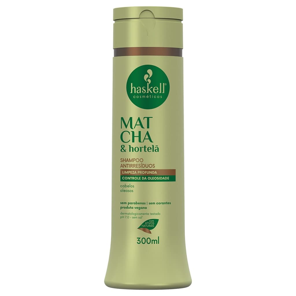 Shampoo Haskell Matcha & Hortelã Antirresíduos 300ml