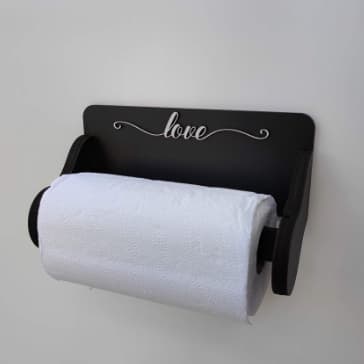 Porta Rolo Papel Toalha - MDF 6mm - Detalhe escrito - Decoração Casa Organizada