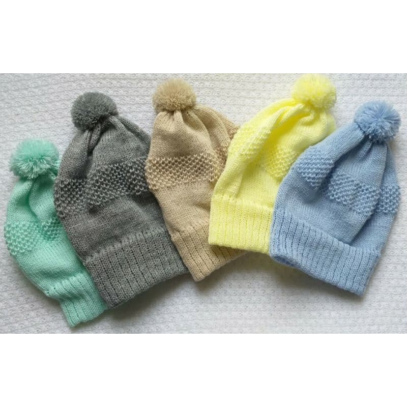 kit com 05 toucas de trico bebe