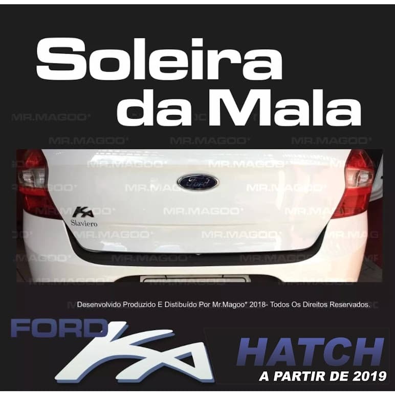 Soleira da Mala Ford KA HATCH 2019 2020 2021 2022 Adesivo Acessórios para Carro