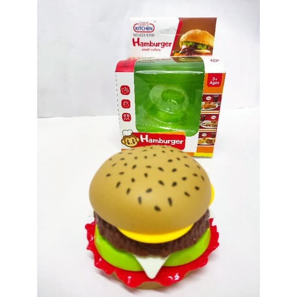 Hambúrguer Fast Food Brinquedo Faz De Conta 7 Peças Monta E Desmonta