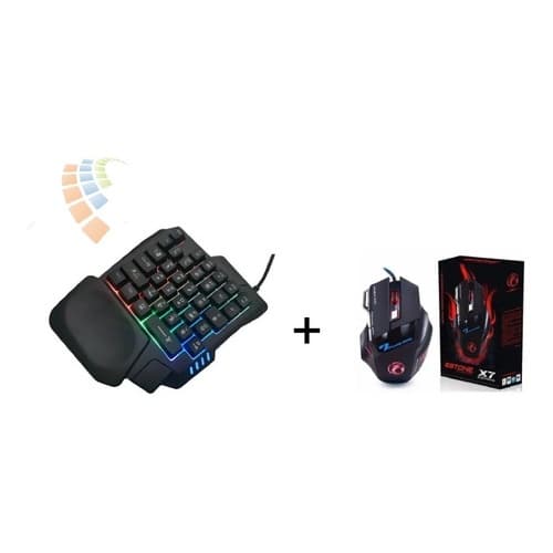 Kit Gamer Teclado One Hand E Mouse Para Celular Pc P/entrega