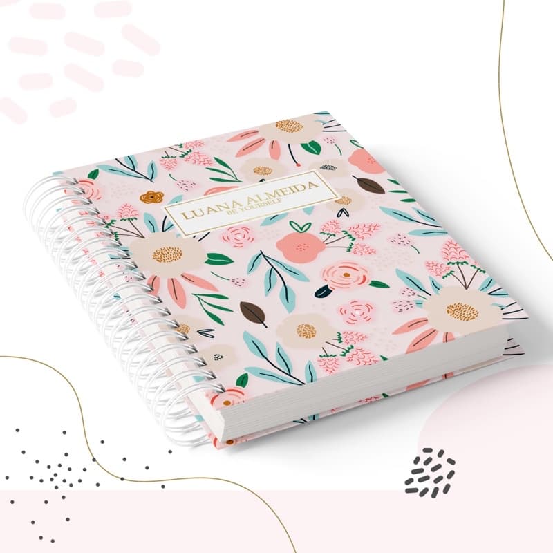 Caderno luxo delicado pautado personalizado 2026 N42 - Capa Dura Personalizado com nome