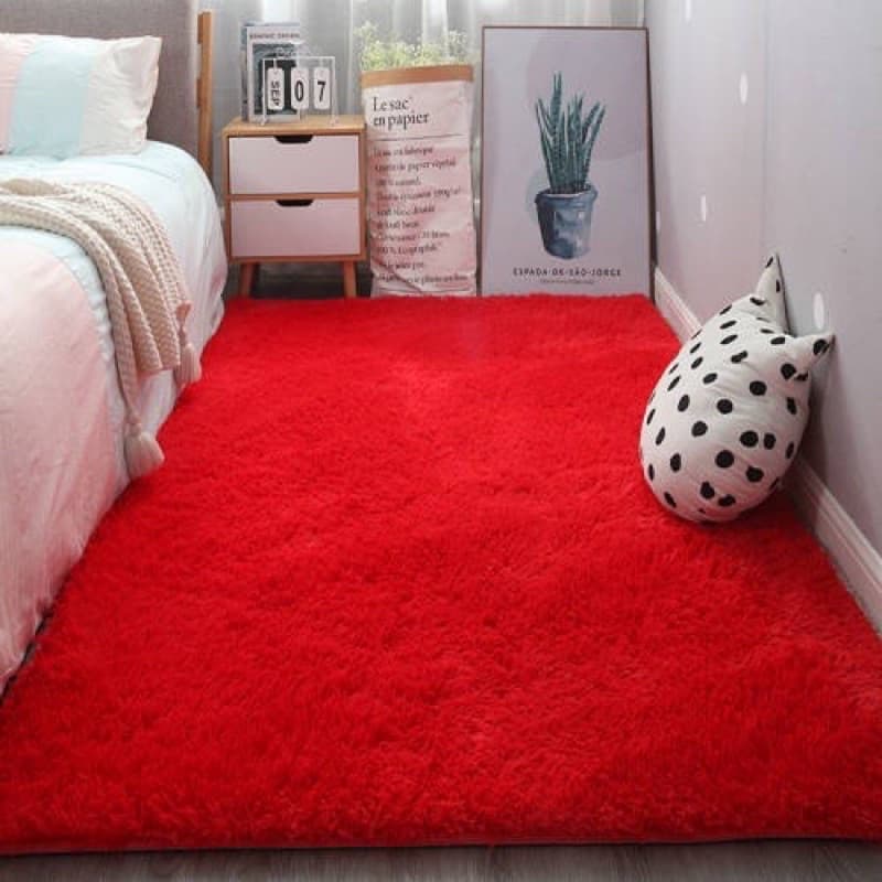 Tapete sala vermelho  peludo shaggy felpudo  2,00x1,40 Promoção