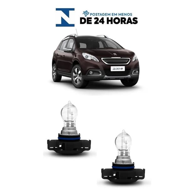 Par Lampada Farol de Milha Peugeot 2008 2015 2016 2017 2018 2019 H16 12V