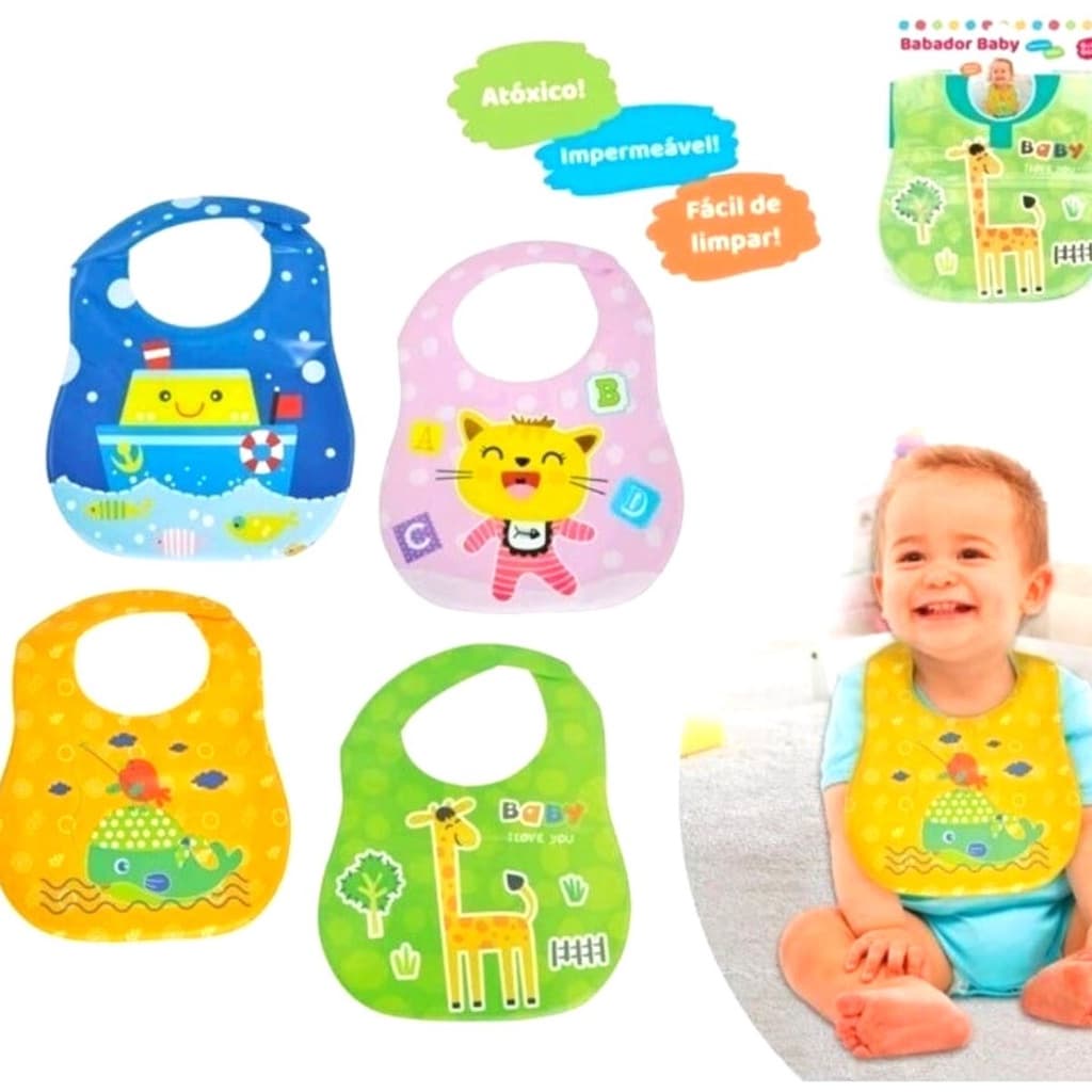 Babador Impermeável Bebê Silicone Babador Infantil De Silicone