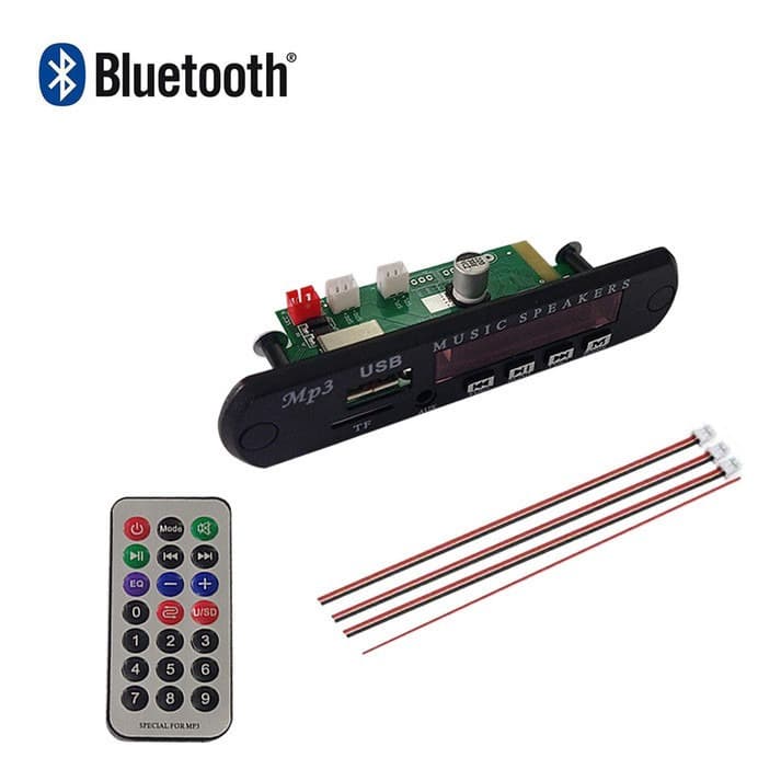 MP3 Automotivo Placa Decodificadora 2x60w Fm - Aux - Bluetooth - SDCARD Com Controle - Envio Imediato