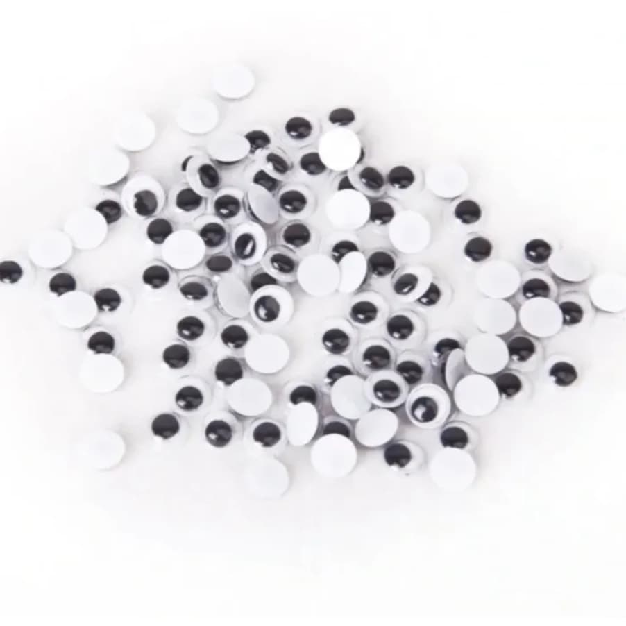 Kit Com 100 Olho Movel Plástico Bichinho Boneca Biscuit 10mm