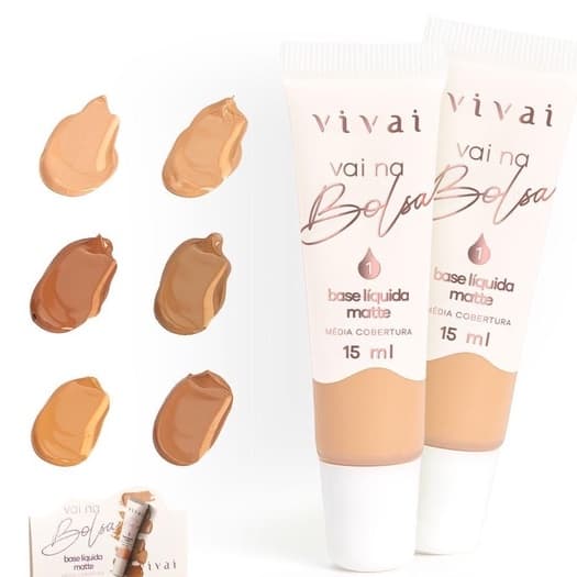 Base Líquida Vai na Bolsa Base matte com 6 novas cores.VIVAI-1028.4.1
