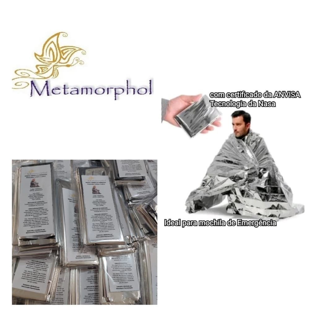 KIT COM 10 MANTAS TERMICA ALUMINIZADA COM CERTIFICADO ANVISA- ORIGINAL-SOBREVIVENCIA