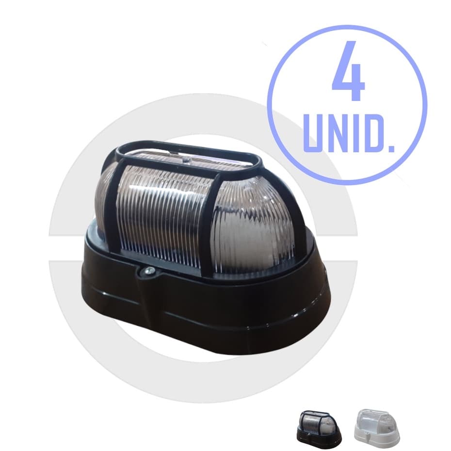 Kit 4 Arandela Luminaria Tartaruga Sobrepor Teto Parede Casa Loja Iluminacao p/Lampada LEDE27 Bivolt
