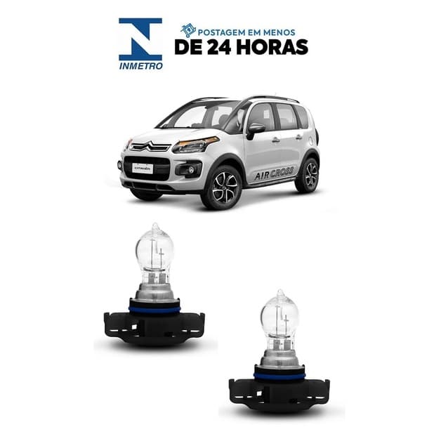 Par Lampada Farol de Milha Aircross 2010 2011 2012 2013 2014 2015 H16 12V