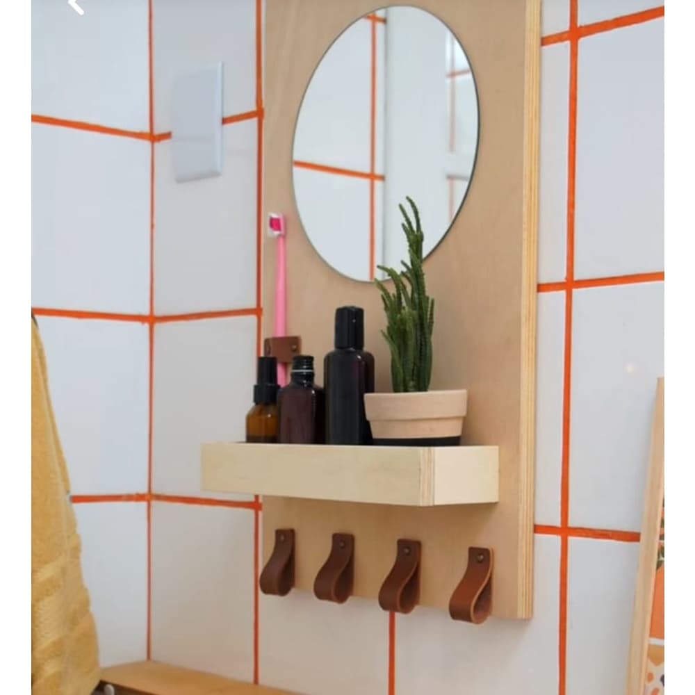 Espelho Decorativos Redondo Para Casa/Sala/Escritório 50cm Diâmetro