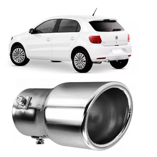 Ponteira de Escapamento Esportiva Tuning Automotiva Carro Universal Cromado