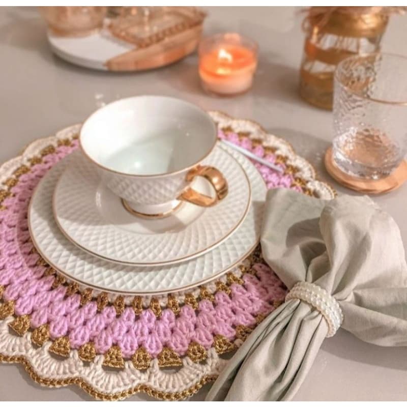 Sousplat de Crochê Tradicional Luxo 40cm – Elegância e Qualidade Artesanal