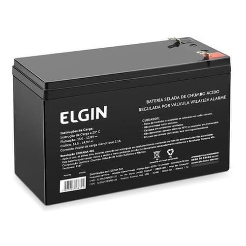 Elgin 12v 7ah Vrla Selada Cerca-Elétrica E Alarme Segurança