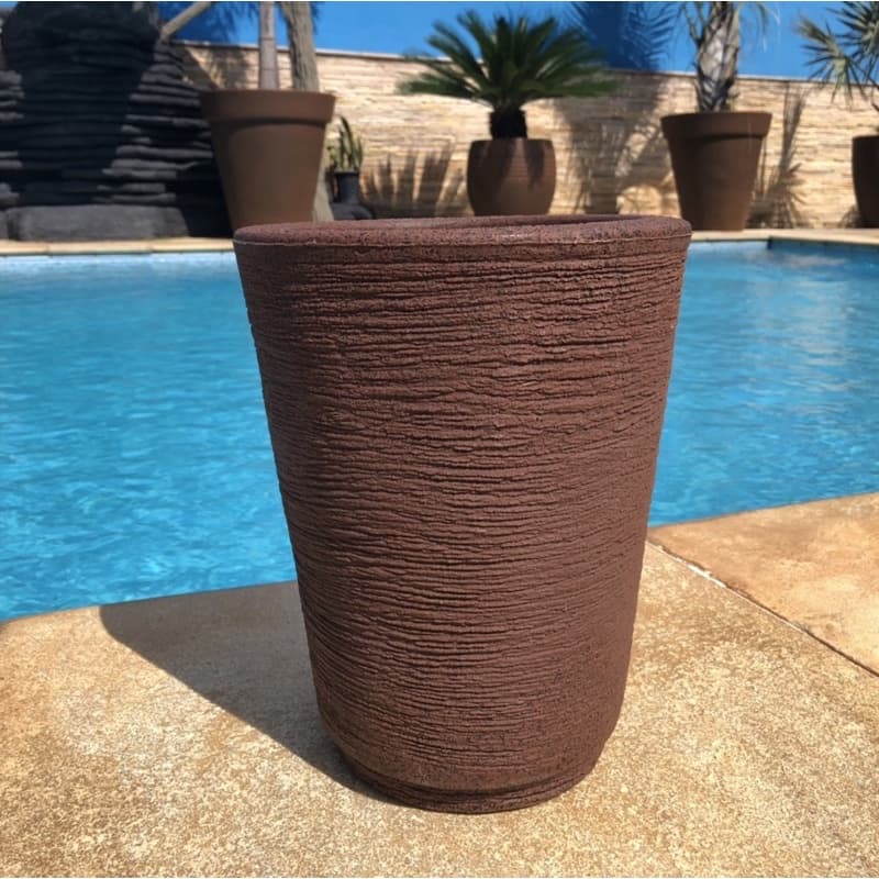 Vaso Coluna Redonda Cone em Polietileno para Plantas PP (28x23)