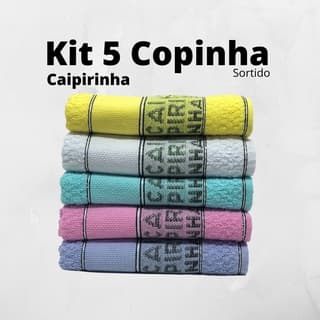 Pano De Copa Atoalhado Kit Caipirinha Com 5 Peças (cores sortidas) CL