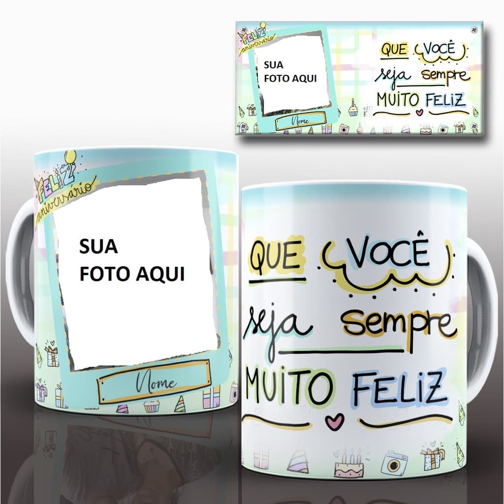 CANECA PERSONALIZADA ANIVERSÁRIO COM FOTO - SUA FOTO AQUI