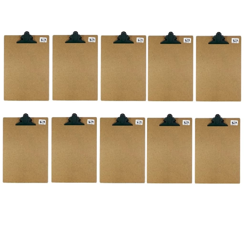 Prancheta De Madeira Mdf Clip De Plástico Carbrink C/ 10