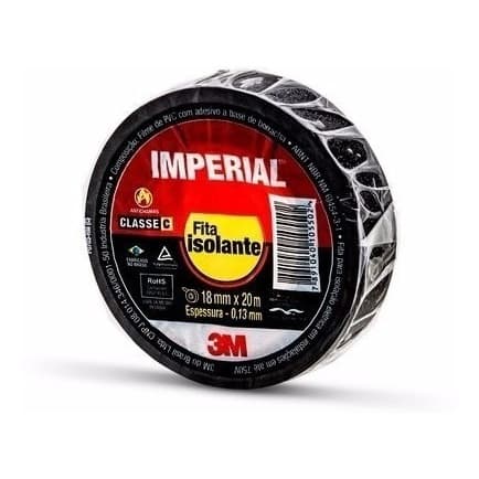 Fita Isolante 3m Imperial 18mm X 20 Mts Preta