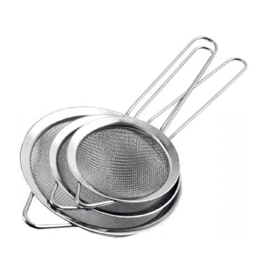 Kit C/ 3 Peneiras em aço Inox de alta qualidade e resistência  Marca Catuai 8/10/12cm Luxo