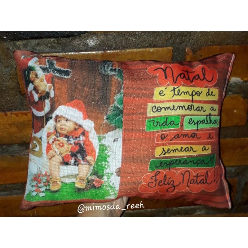 Almofada Personalizada com Foto de Natal/ Presente de Natal / Almofada de Natal / Almofada Decorativa de Natal