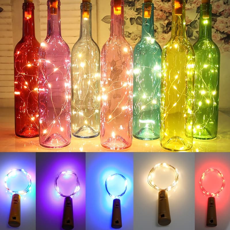(Incluindo Baterias) Fada LED Corda Luz 3M Em Forma De Cortiça Garrafa De Vinho Festa De Natal Decoração De Bar De Halloween