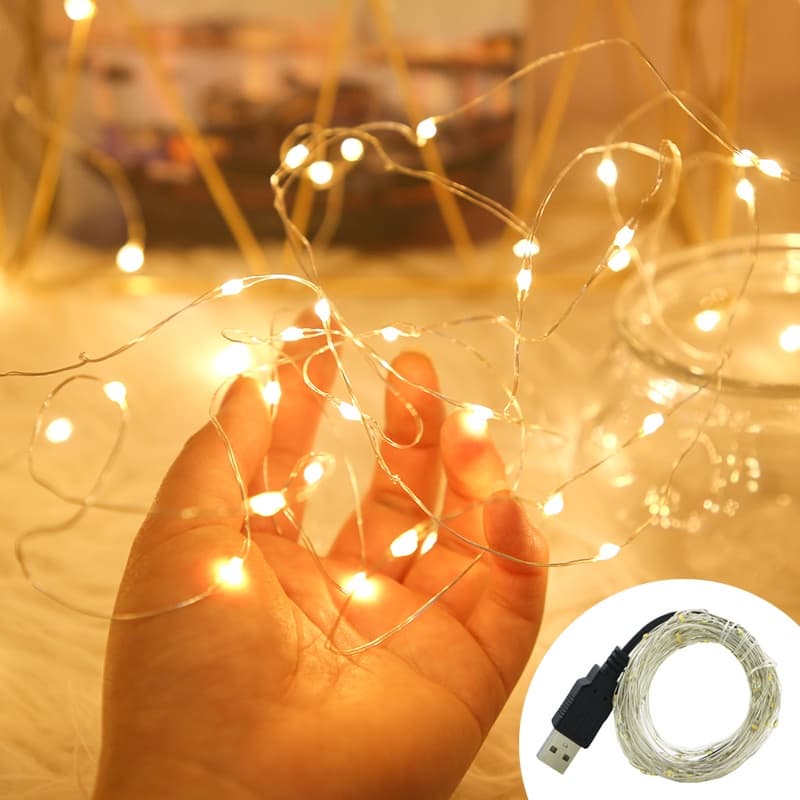 LED String light 2M 5M 10M Guirlanda De Fadas Casa Natal Festa De Casamento Ao Ar Livre Ano Novo Luzes Da Corda Branco Q