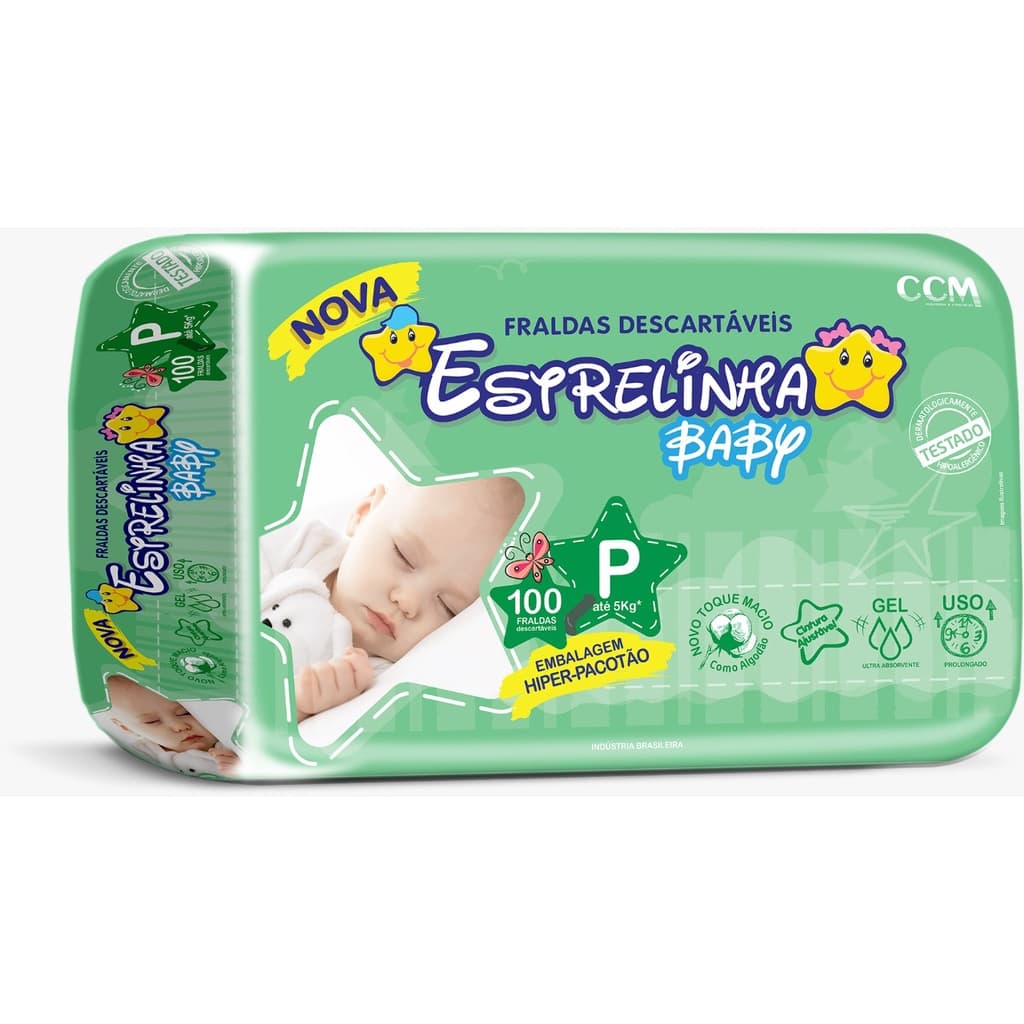 Fralda Estrelinha Baby Hiper P 100 Unidades