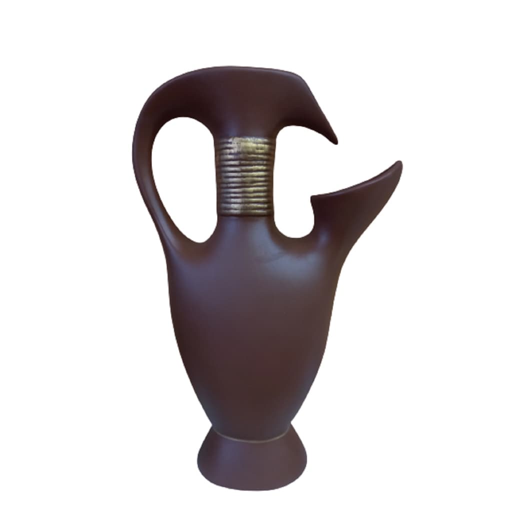 Vaso Garrafa Decorativa Marrom Envelhecido