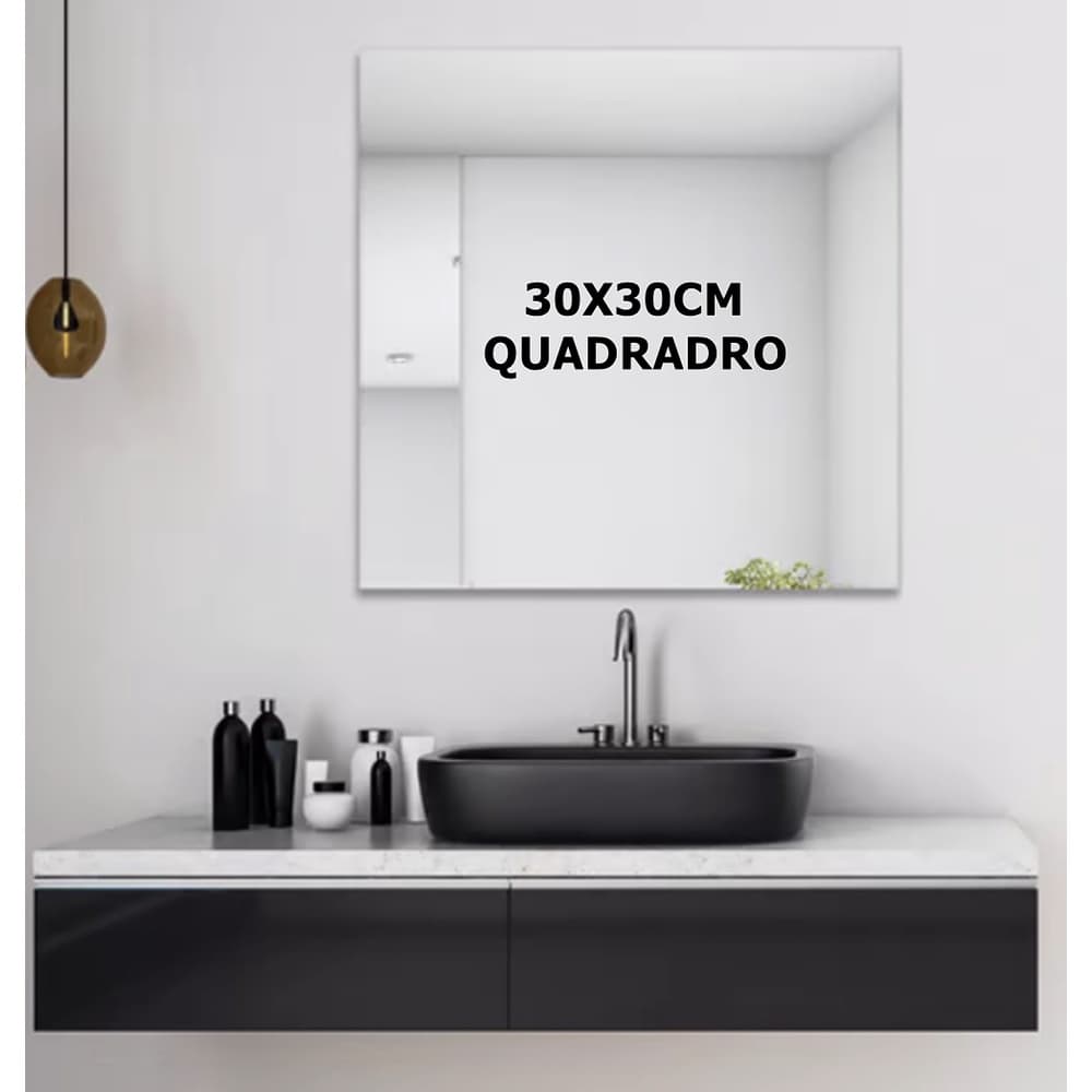 Espelho Decorativo de Vidro 30x30cm Decoração Casa/Sala/Quarto/Loja/Escritório