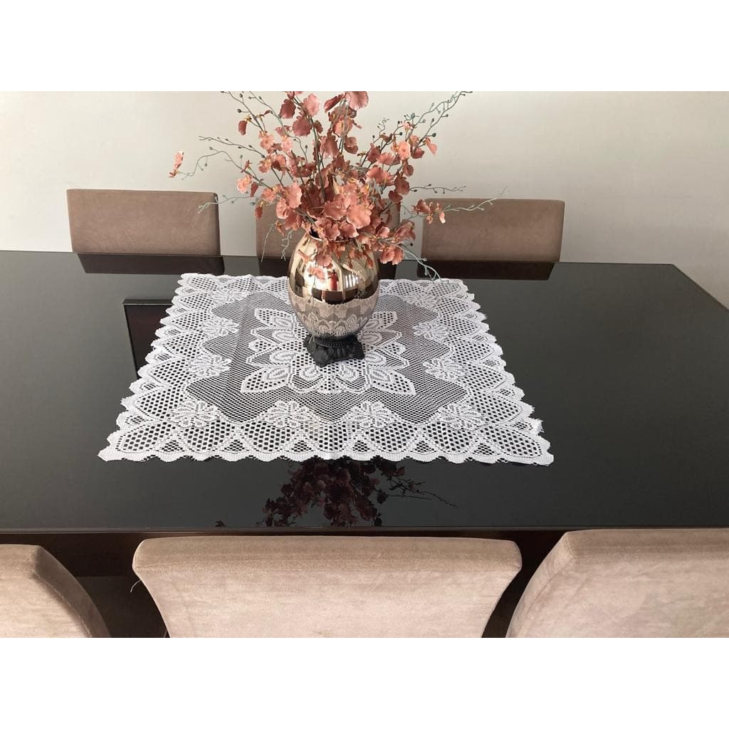 Centro De Mesa De Renda Branca 0,80 X 0,80 CL